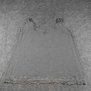 Lane Bryant Cami Womens 22/24 Gray Y2K Lace Trim Tank Top‎ Fairycore Whimsigoth